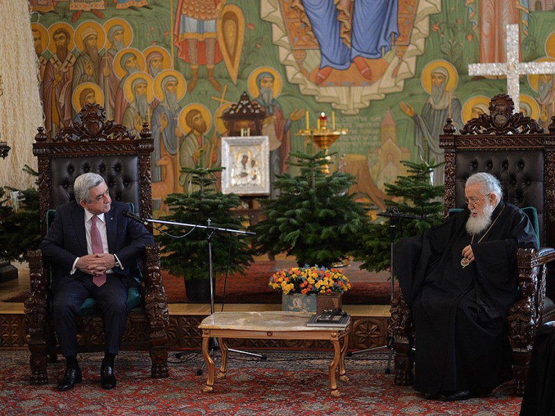 Նախագահն ու Իլյա II-ը կարևորել են եկեղեցիների դերը հայ-վրացական հարաբերություններում