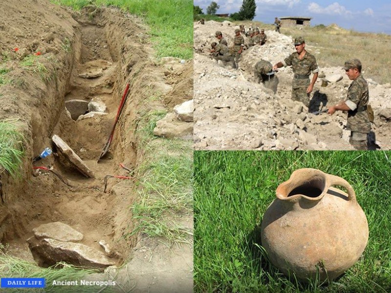 ԼՂՀ ՊԲ զինծառայողներն անտիկ դարաշարջանի դամբարանադաշտ են հայտնաբերել