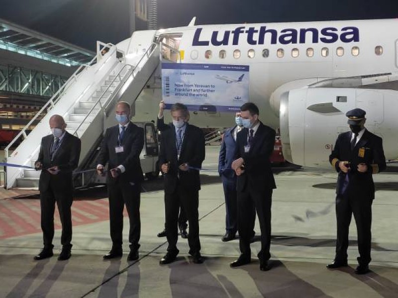 Состоялся первый рейс европейской авиакомпании Lufthansa в Армению