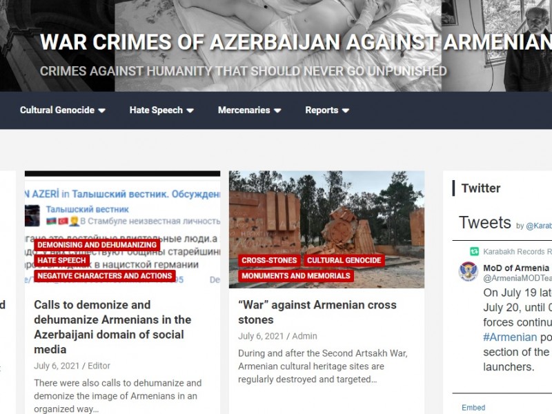 ГНКО при аппарате премьер-министра запустил сайт «Военные преступления Азербайджана»