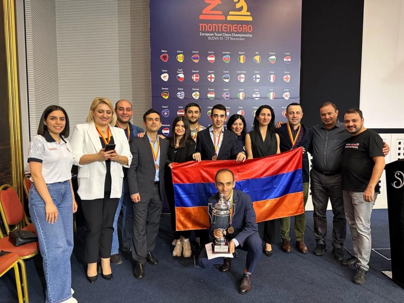 Мужская сборная Армении по шахматам стала бронзовым призёром чемпионата Европы 