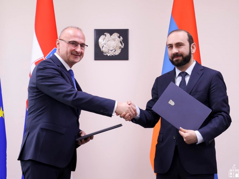 Главы МИД Армении и Хорватии подписали Меморандум о взаимопонимании 