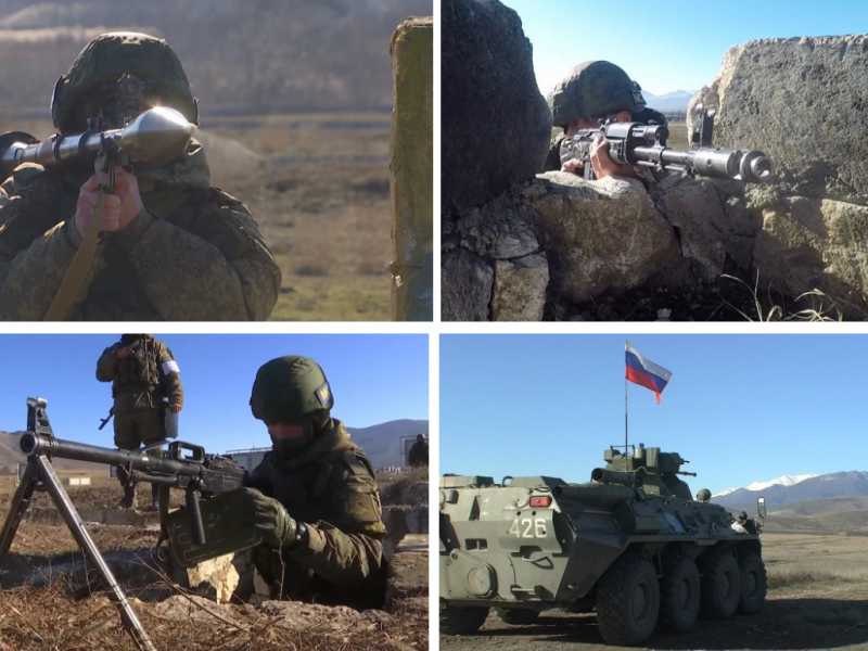 Российские военнослужащие в Карабахе приступили к занятиям по боевой подготовке
