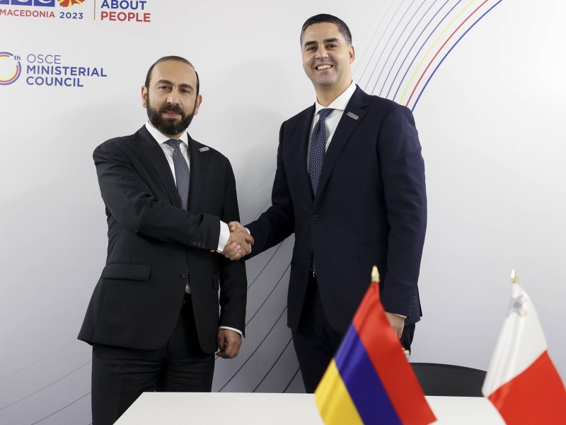 Мирзоян и Борг обсудили темы повестки политического диалога между Арменией и Мальтой