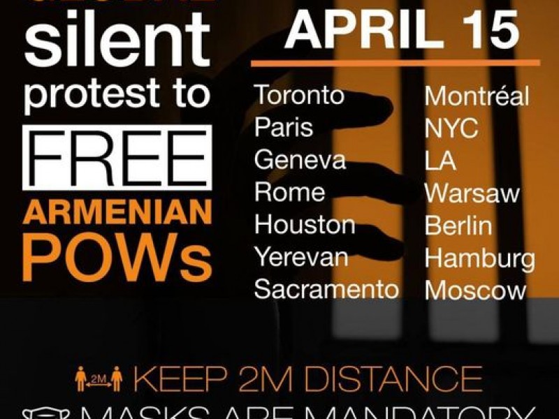 Акции протеста с требованием освобождения армянских военнопленных пройдут 15 апреля