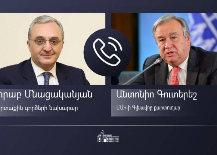 Действия Азербайджана создают опасность для народа Арцаха: Мнацаканян генсеку ООН