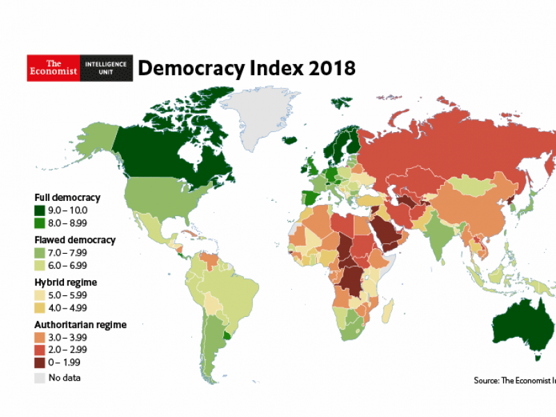 По «Индексу демократии» Армения опередила Азербайджан, но уступила Грузии 
