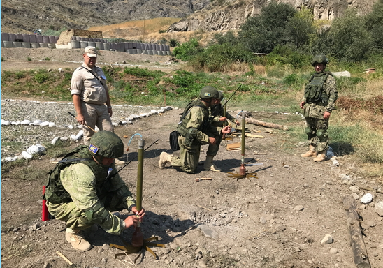 Миротворцы отработали действия на наблюдательном посту при обнаружении БПЛА в Карабахе