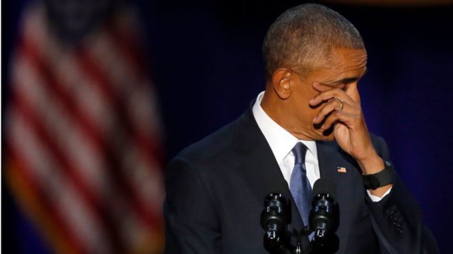 Обама прослезился от прощальной речи и назвал Россию и Китай соперниками США