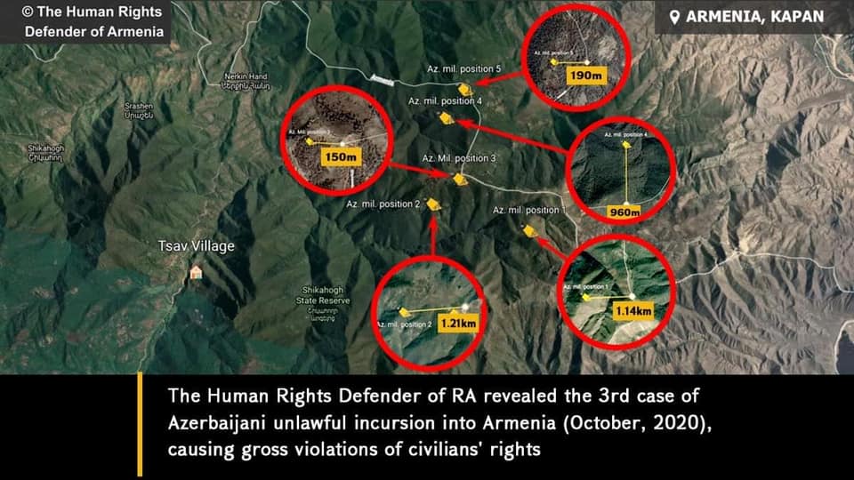 ЗПЧ Армении установил 3-й случай незаконного азербайджанского вторжения 