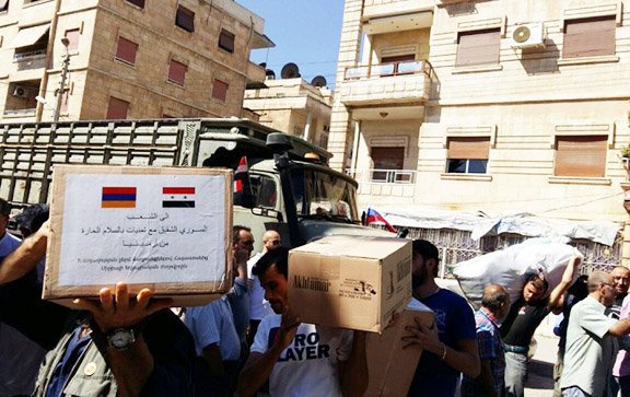 Самолет с гуманитарным грузом из Армении приземлился в Сирии 