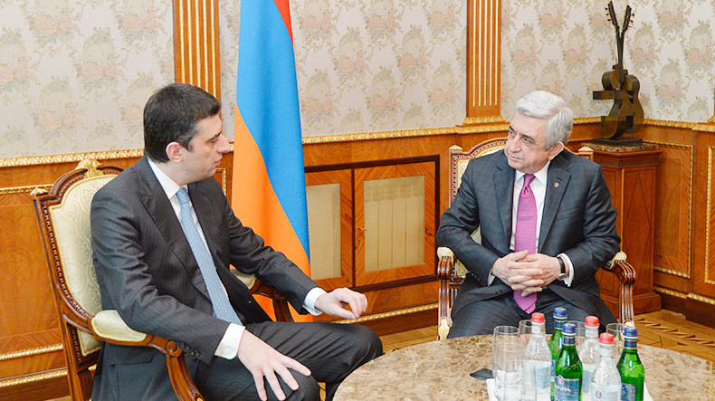 Սերժ Սարգսյանն ընդունել է Վրաստանի փոխվարչապետ, ներքին գործերի նախարար Գիորգի Գախարիային