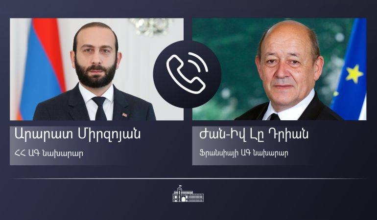 Арарат Мирзоян обсудил с главой МИД Франции вопрос вторжения на территорию Армении
