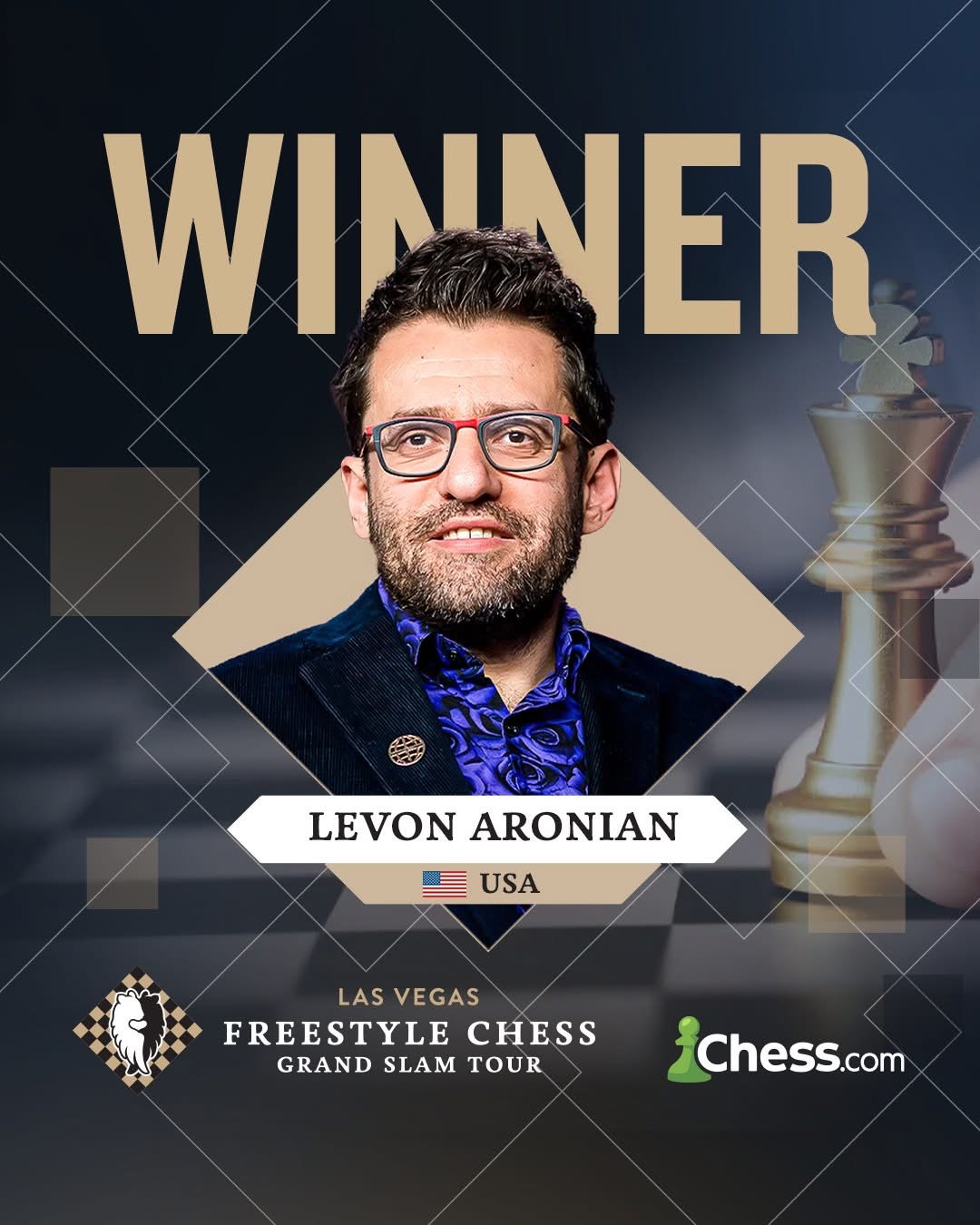 Левон Аронян стал победителем супертурнира Freestyle Chess Grand Slam Las Vegas