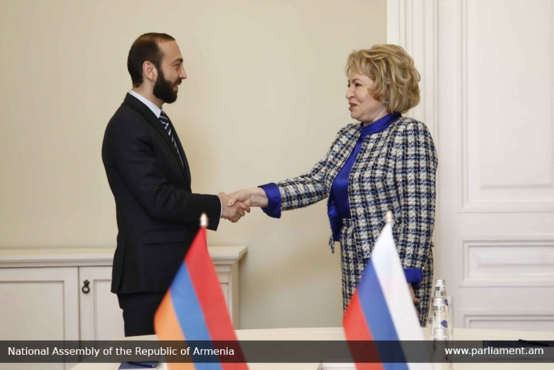 Спикер НС высоко ценит уровень армяно-российских стратегических партнерских отношений
