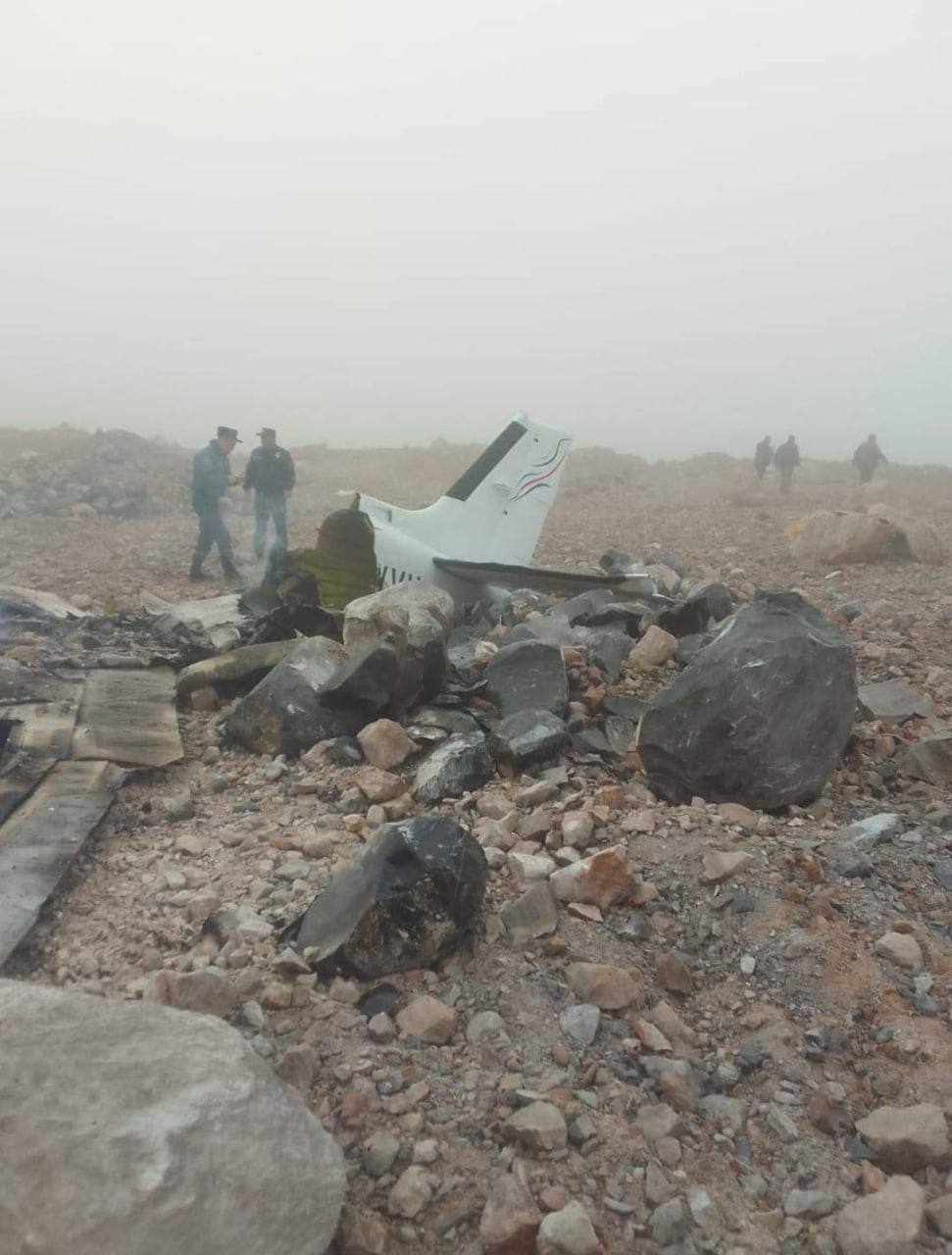 На территории села Джрабер упал самолет: обнаружены 2 обгоревших тела