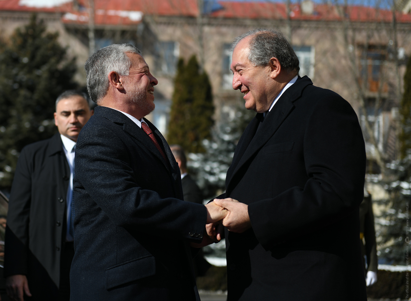 В резиденции президента Армении состоялась официальная церемония встречи короля Иордании 
