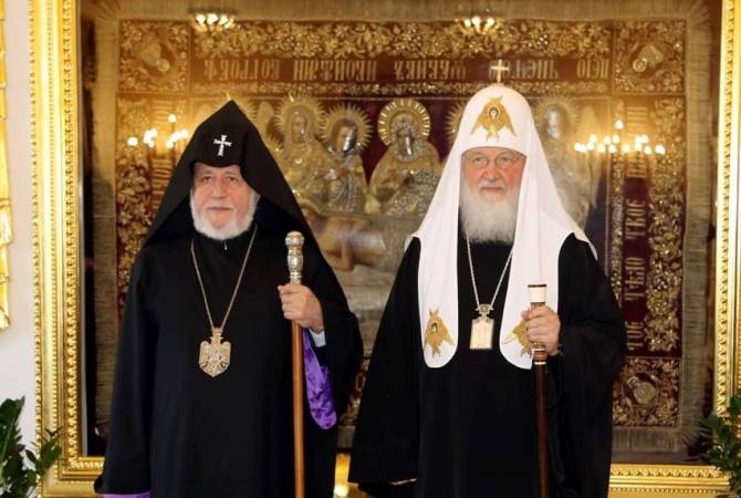 Гарегин II поздравил Патриарха Московского и всея Руси с юбилеем