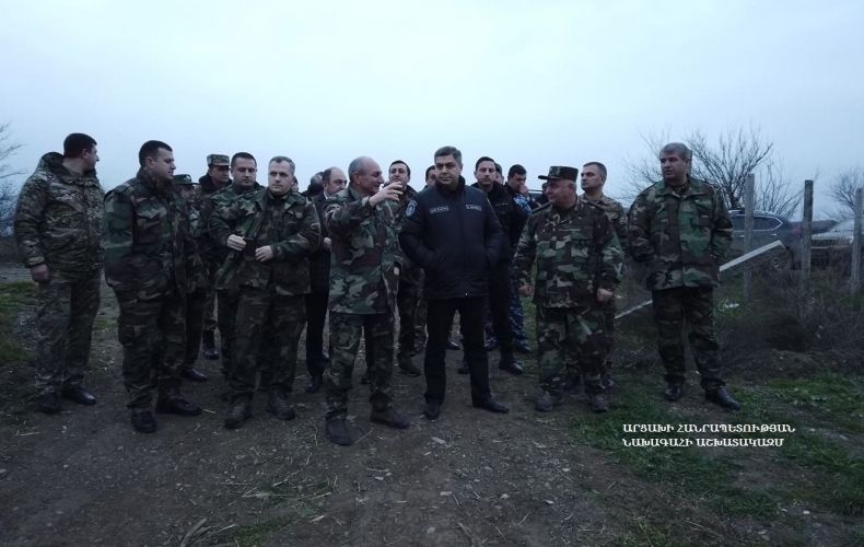 Бако Саакян и Артур Ванецян посетили южный участок арцахо-азербайджанской границы