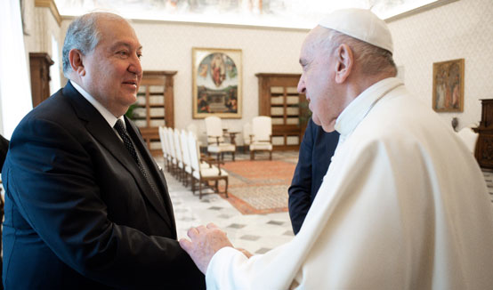 Армен Саркисян провёл частную беседу с Папой Римским Франциском