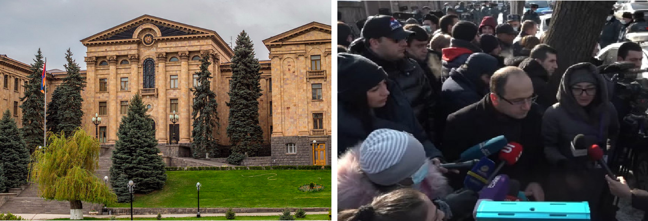 Перед зданием парламента Армении проходит акция протеста  