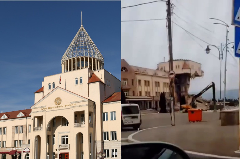 Азербайджанцы снесли здание парламента оккупированного Арцаха 