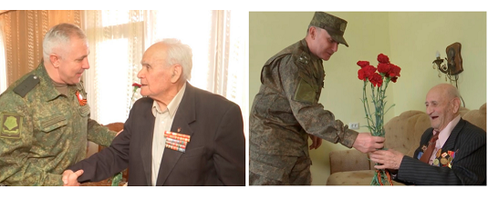 Командование российского миротворческого контингента в Карабахе поздравило ветеранов ВОВ