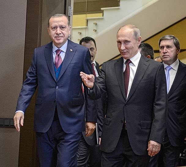 Президент России Владимир Путин встретился с президентом Турции Реджепом Тайипом Эрдоганом, фото: kommersant