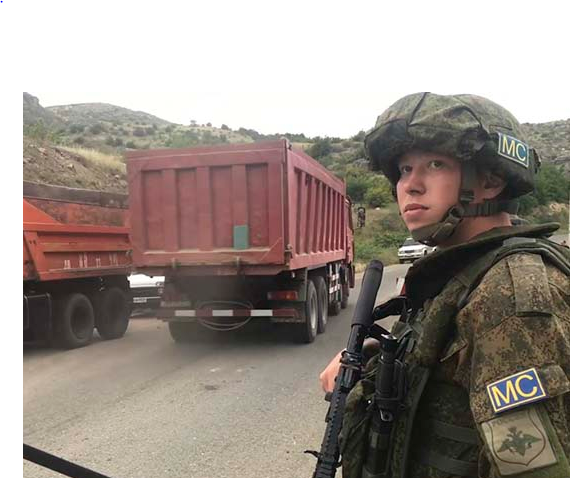 Миротворцы в Карабахе обеспечивают безопасность передвижения гражданского транспорта