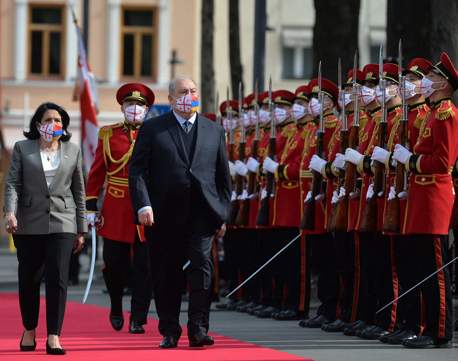 В резиденции президента Грузии состоялась официальная церемония встречи Армена Саркисяна