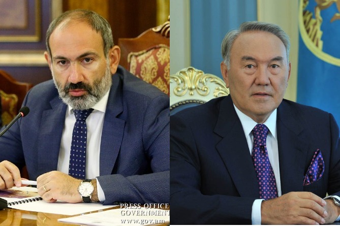 Пашинян и Назарбаев обсудили деятельность ОДКБ