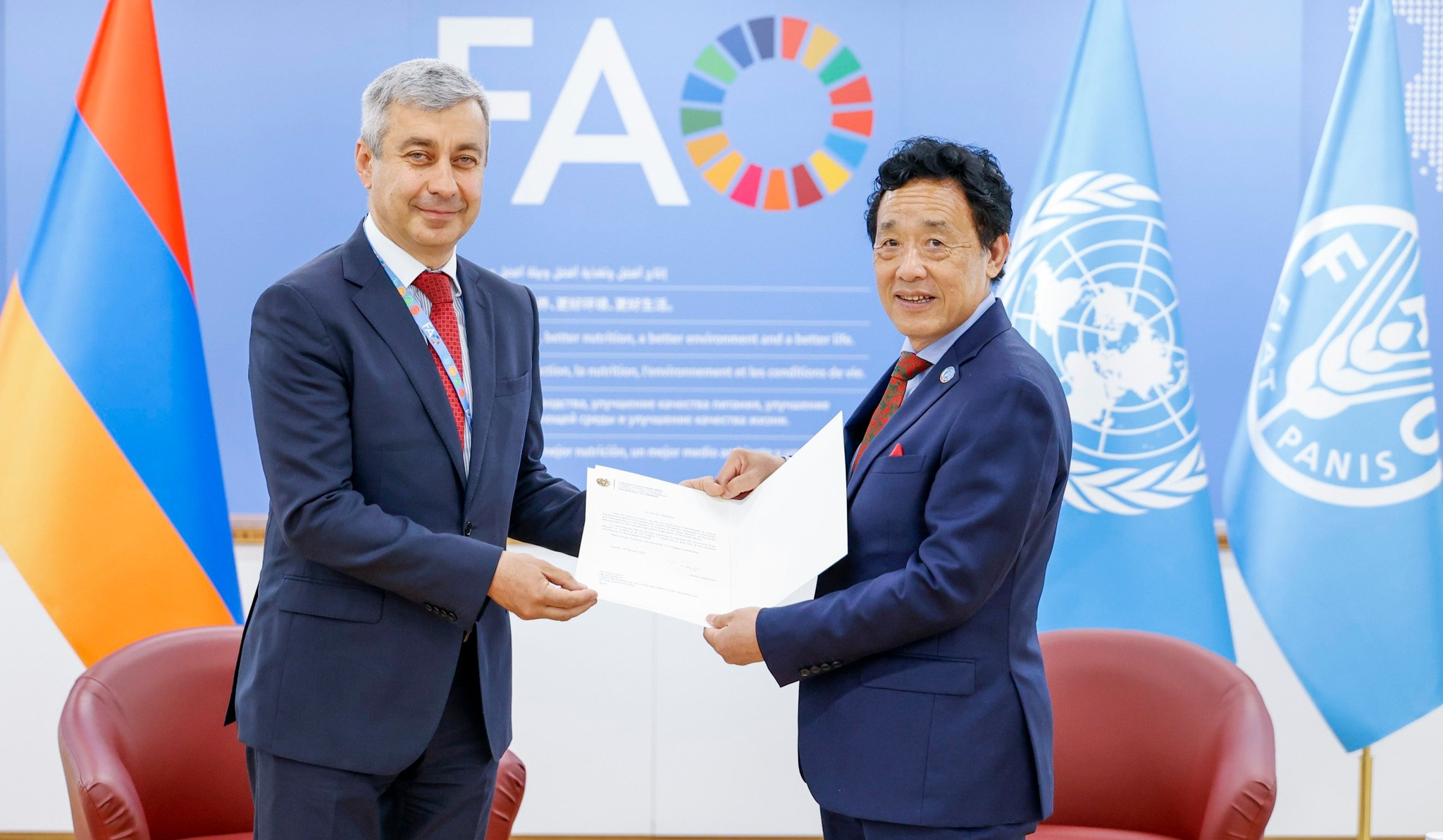 Դեսպան Կարապետյանը հանդիպել է FAO-ի գլխավոր տնօրենին
