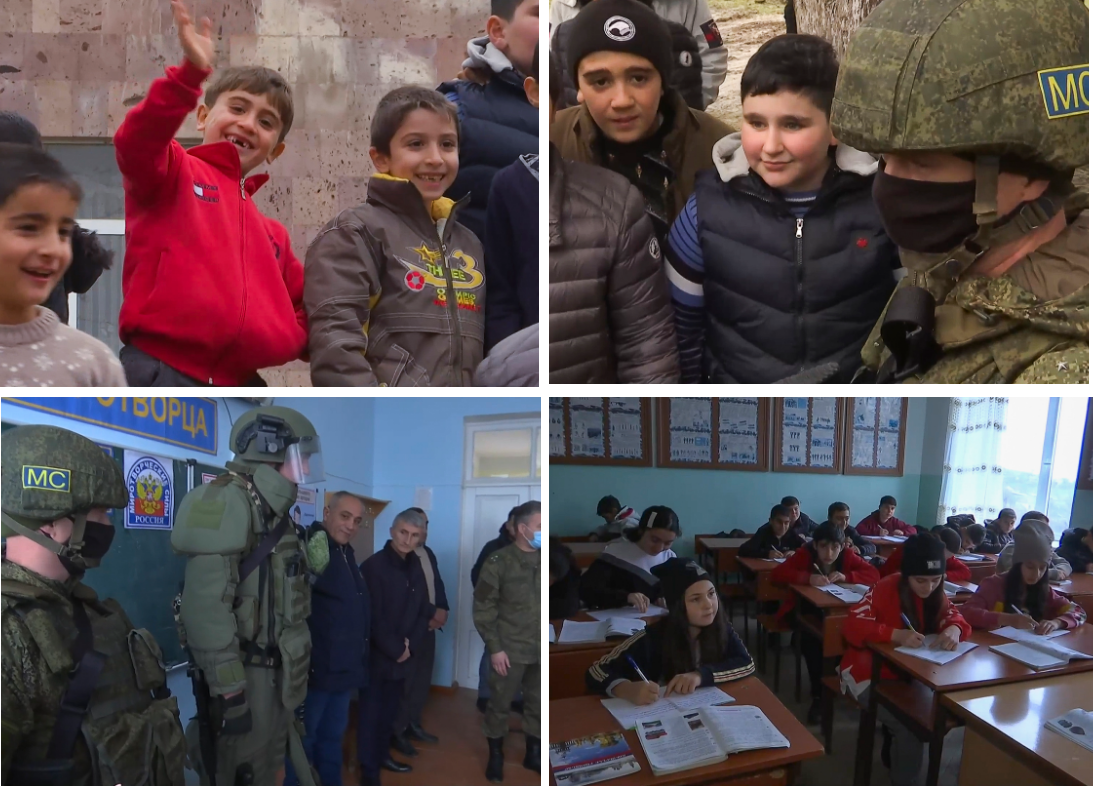 Российские миротворцы в Карабахе провели занятия по мерам безопасности с учениками школы  