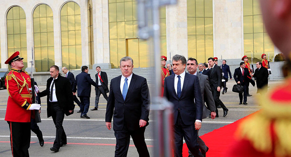 Премьер-министры Грузии и Армении Георгий Квирикашвили и Карен Карапетян,  Фото: Sputnik