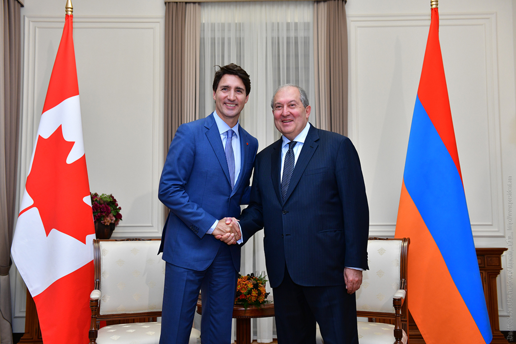 Президент Армен Саркисян поздравил Джастина Трюдо с юбилеем