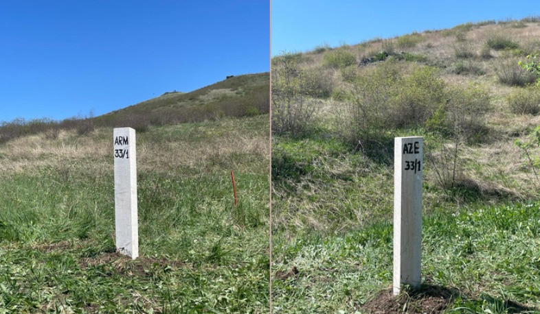 ՀՀ-ի և Ադրբեջանի սահմանին տեղադրվել է առաջին սահմանային սյունը