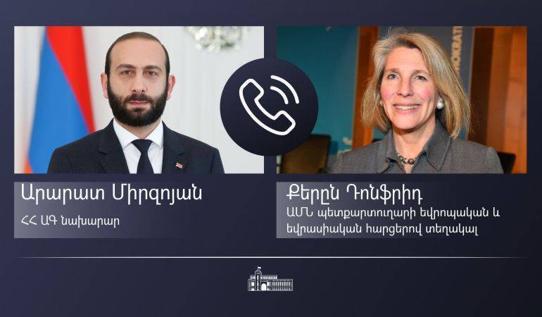 Мирзоян обсудил с замгоссекретаря США нормализацию отношений с Баку и ситуацию в Арцахе