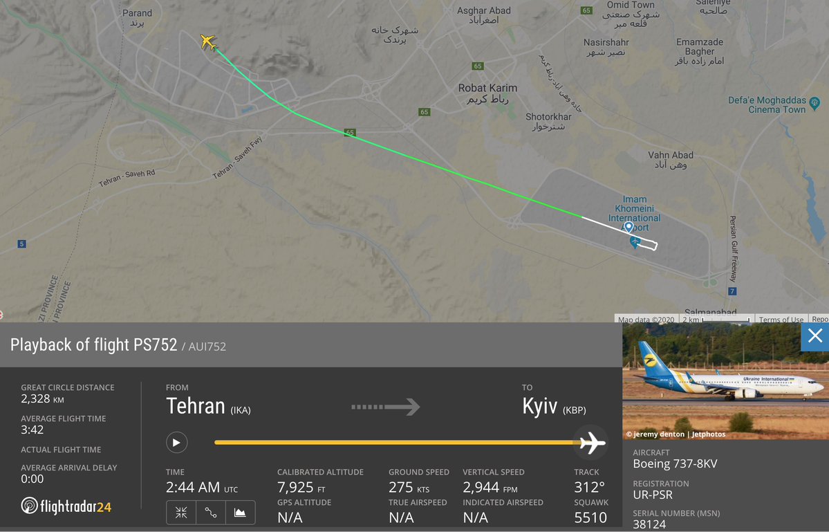 В Тегеране разбился украинский самолет со 167 пассажирами - иранские СМИ